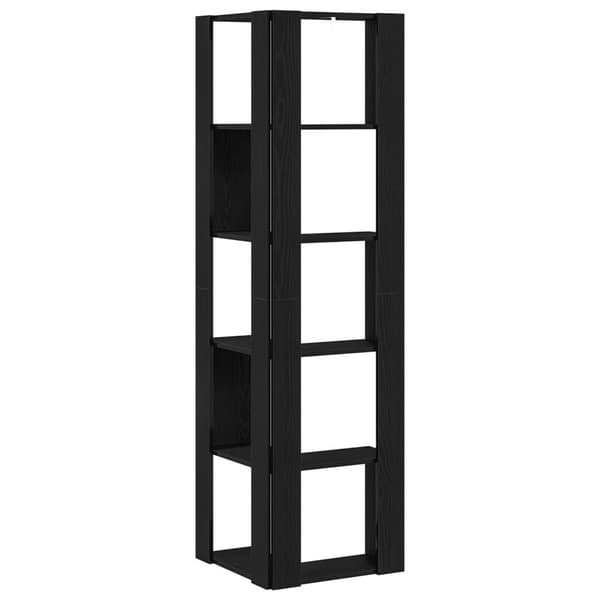 vidaXL Hjørnebokhylle 5-Tiers Svart Eik 50x50x179 cm Treverk