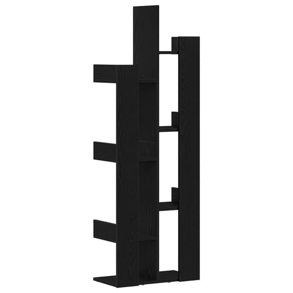 vidaXL Bokhylle Svart Eik 48x25,5x140 cm Ingeniørtre