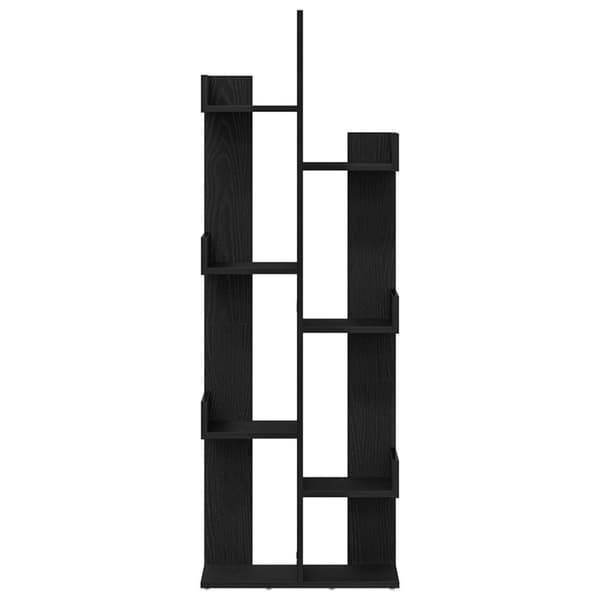 vidaXL Bokhylle Svart Eik 48x25,5x140 cm Ingeniørtre