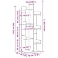Miniatyrbilde 10 av 10: vidaXL Bokhylle Svart Eik 48x25,5x140 cm Ingeniørtre