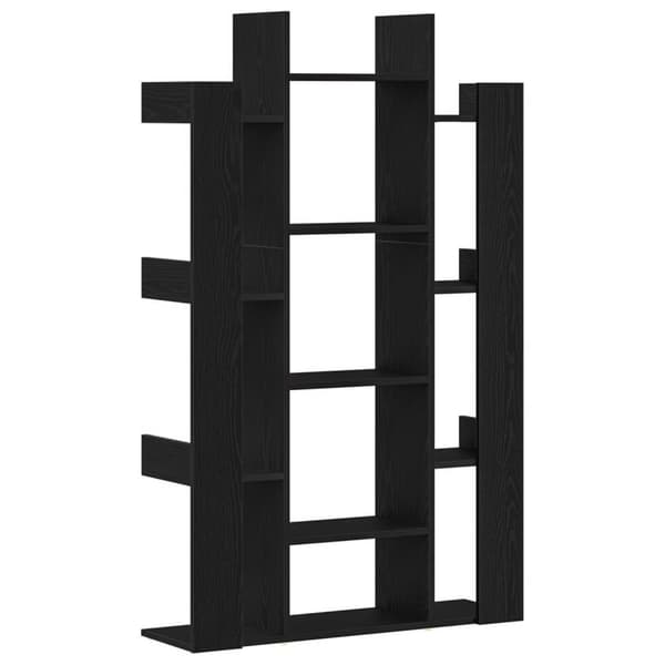 vidaXL Bogreol Sort egetræ Konstrueret træ Medium Minimalistisk