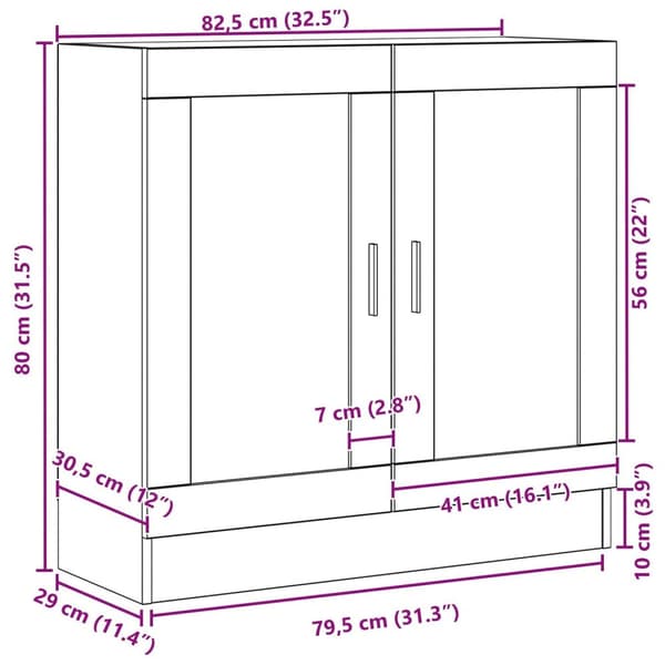 vidaXL Bokhylle i svart eik 82,5x30,5x80 cm, laget av konstruert tre