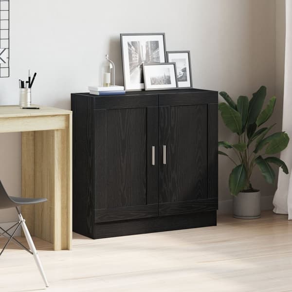 vidaXL Bokhylle i svart eik 82,5x30,5x80 cm, laget av konstruert tre