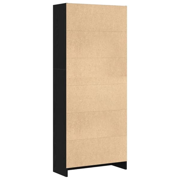 vidaXL Svart Eik Bokhylle - 60 x 24 x 143 cm - Laget av Konstruert Tre