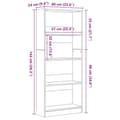 Miniatyrbilde 10 av 10: vidaXL Svart Eik Bokhylle - 60 x 24 x 143 cm - Laget av Konstruert Tre