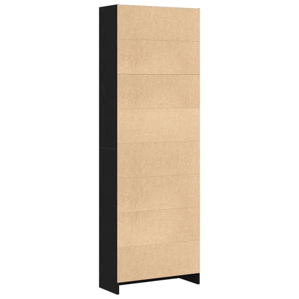 vidaXL Bogreol Sort egetræ Konstrueret træ 60 x 24 x 176 cm Bogreol