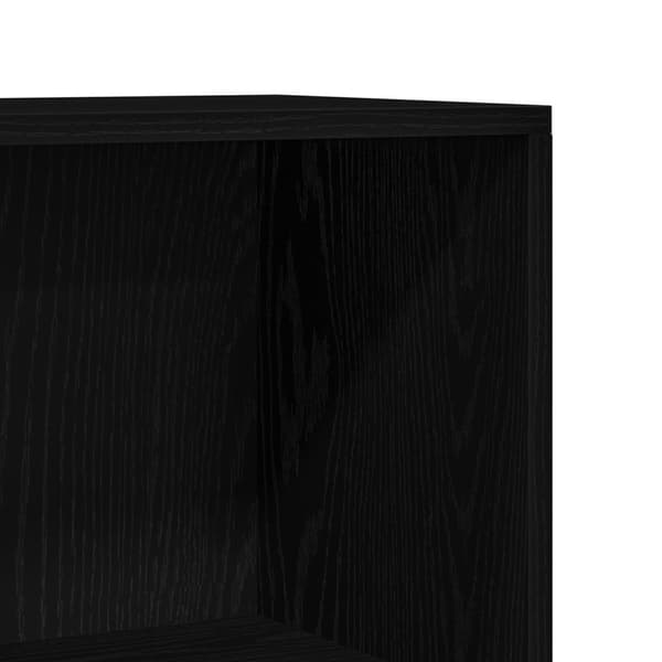vidaXL Bogreol Sort egetræ Konstrueret træ 60 x 24 x 176 cm Bogreol