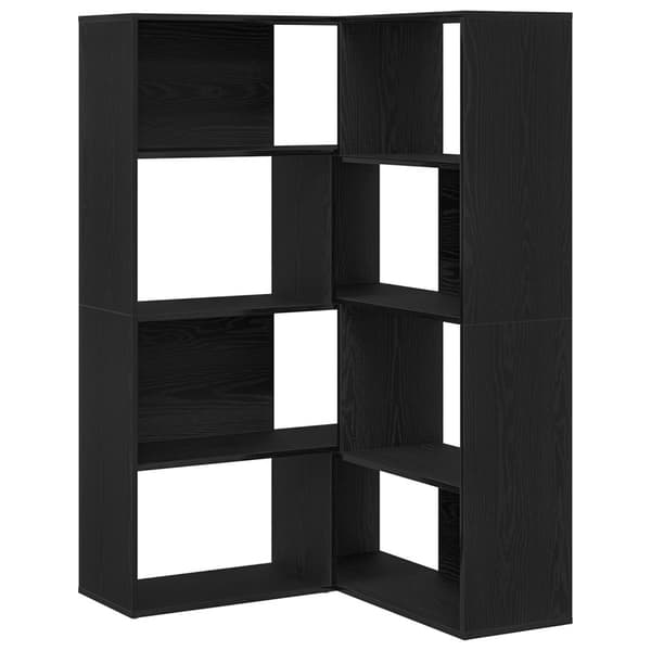 vidaXL Hjørneskap Svart Eik 140x30x140 cm Konstruert Tre
