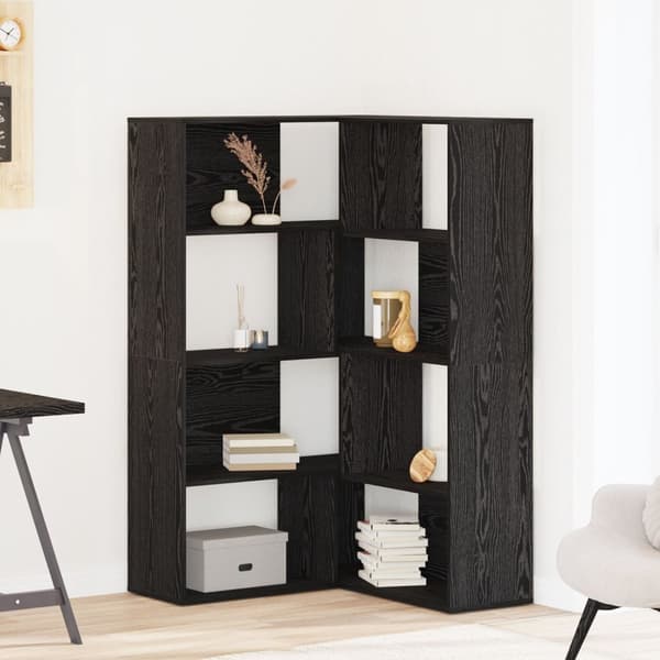 vidaXL Hjørneskap Svart Eik 140x30x140 cm Konstruert Tre