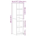 Miniatyrbilde 10 av 10: vidaXL Klesskap svart eik 50x50x200 cm laget av tre