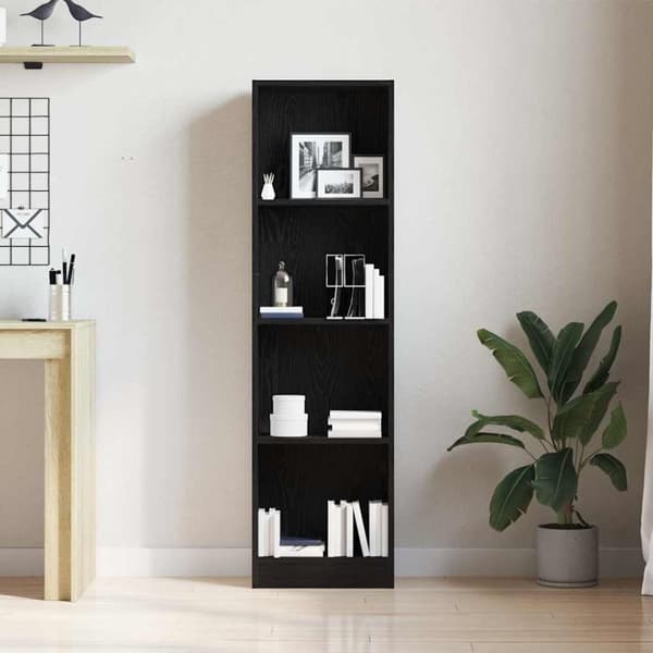 vidaXL Bokhylle svart eik 40x24x143 cm konstruert tre