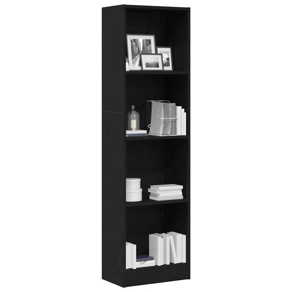 vidaXL Bokhylle svart eik 40x24x143 cm konstruert tre