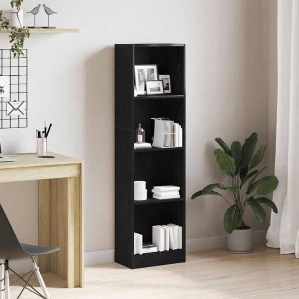 vidaXL Bokhylle svart eik 40x24x143 cm konstruert tre