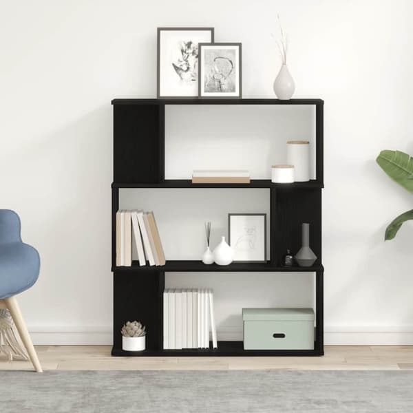 vidaXL bogreol 80x24x96 cm konstrueret træ sort-eg