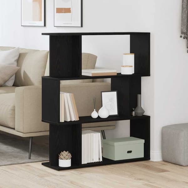 vidaXL bogreol 80x24x96 cm konstrueret træ sort-eg