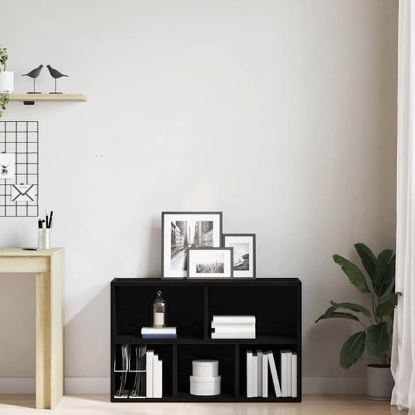 vidaXL Bokhylla svart ek 50x25x80 cm konstruerat trä
