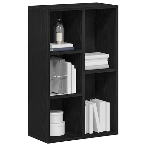 vidaXL Bokhylla svart ek 50x25x80 cm konstruerat trä