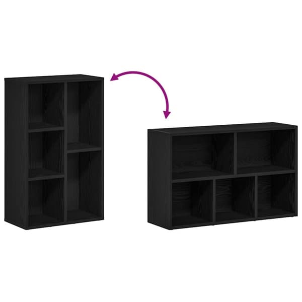 vidaXL Bokhylla svart ek 50x25x80 cm konstruerat trä
