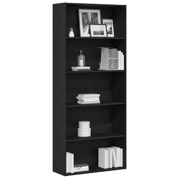 vidaXL Bokhylla svart ek 80x30x189 cm konstruerat trä