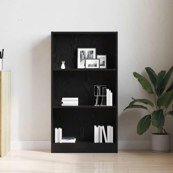 vidaXL Bokhylle svart eik 60x24x109 cm konstruert tre
