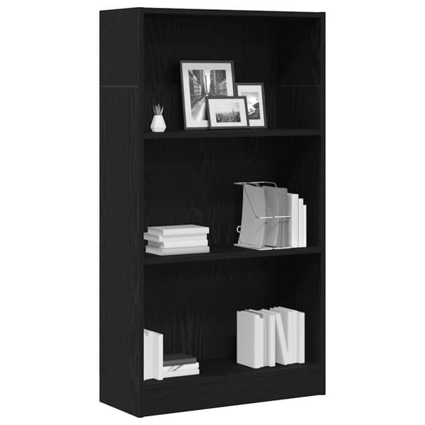 vidaXL Bokhylle svart eik 60x24x109 cm konstruert tre