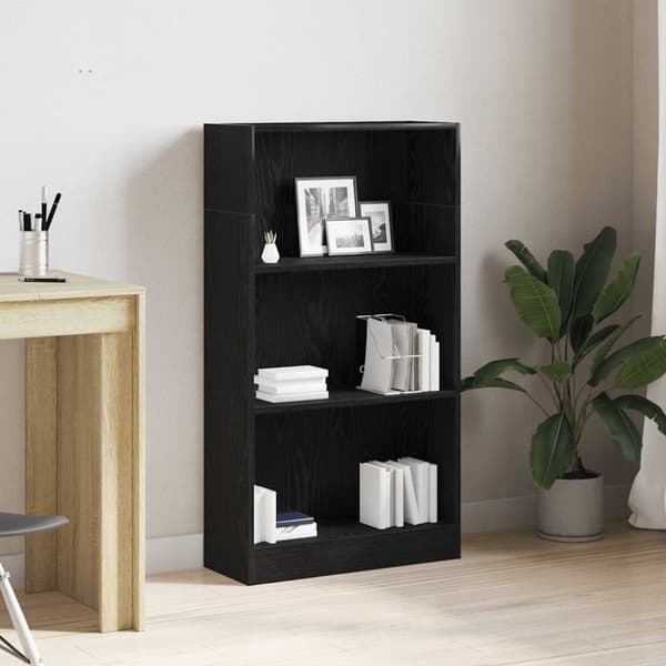 vidaXL Bokhylle svart eik 60x24x109 cm konstruert tre