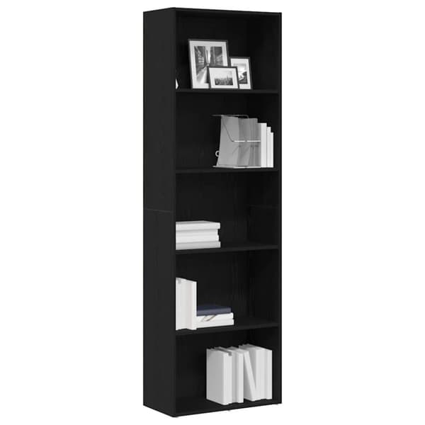 vidaXL bogreol 60x30x189 cm konstrueret træ sort egetræsfarve