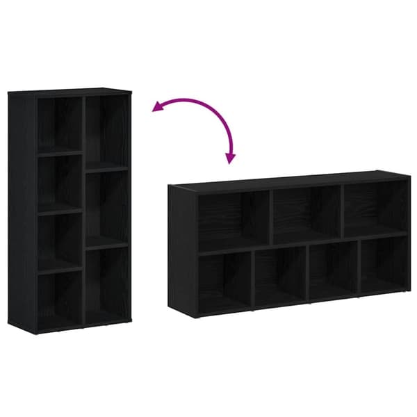 vidaXL bogreol 50x25x104 cm konstrueret træ sort-eg