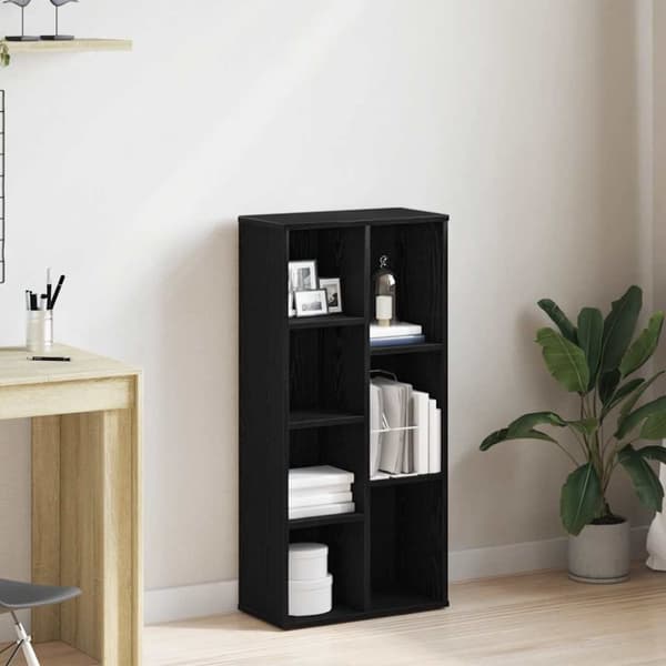 vidaXL Bokhylle svart eik 50x25x104 cm konstruert tre