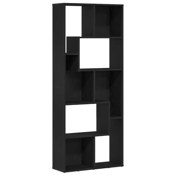 vidaXL bogreol 67x24x161 cm konstrueret træ sort egetræsfarve