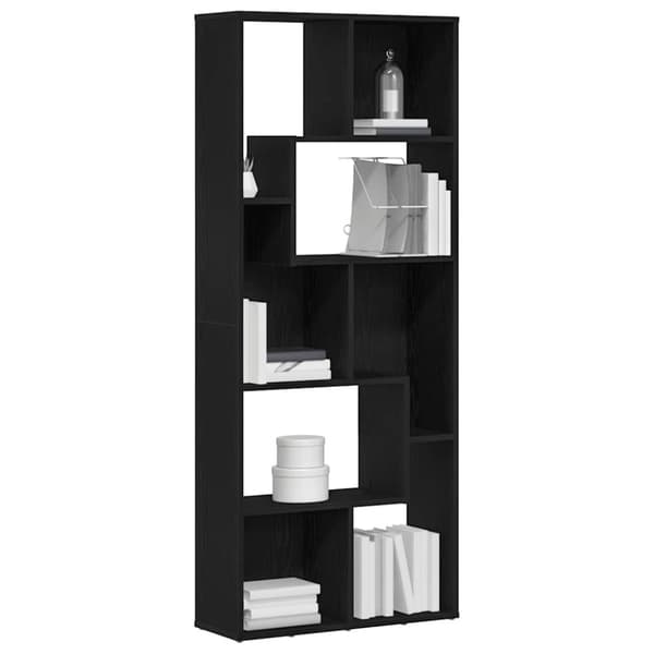 vidaXL Bokhylle svart eik 67x24x161 cm konstruert tre