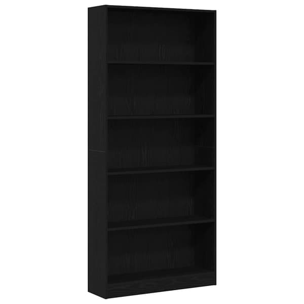 vidaXL bogreol 80x24x176 cm konstrueret træ sort egetræsfarve