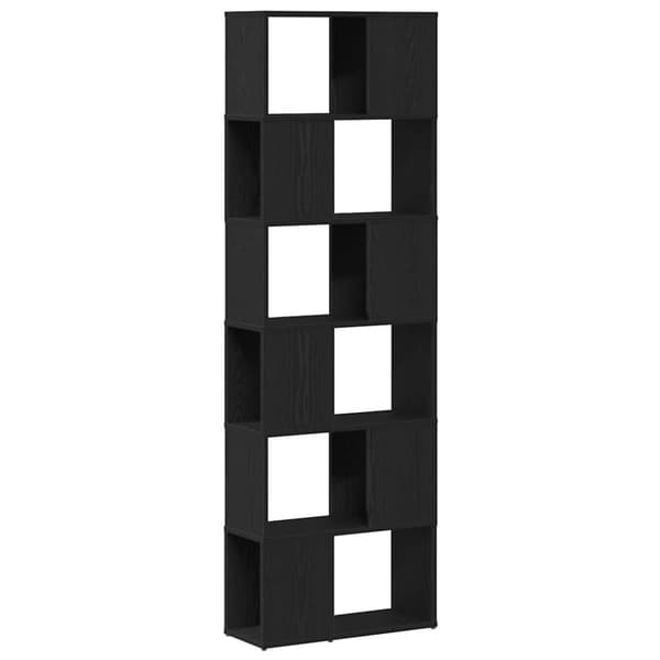 vidaXL Bokhylle/romdeler svart eik 60x24x186 cm