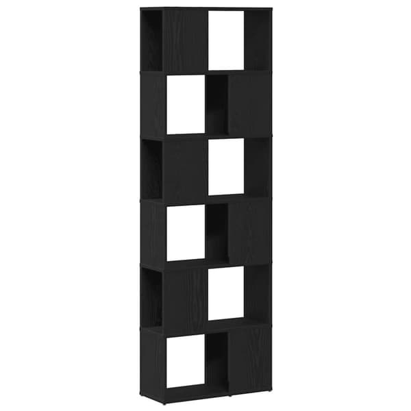 vidaXL Bokhylle/romdeler svart eik 60x24x186 cm