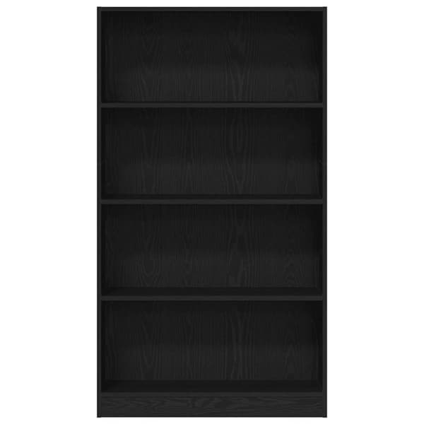 vidaXL bogreol 4 hylder 80x24x143 cm konstrueret træ sort egetræsfarve