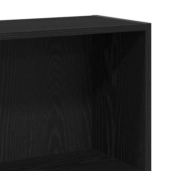 vidaXL bogreol 4 hylder 80x24x143 cm konstrueret træ sort egetræsfarve