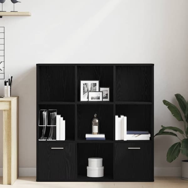 vidaXL bogskab 98x29x97,5 cm konstrueret træ sort egetræsfarve