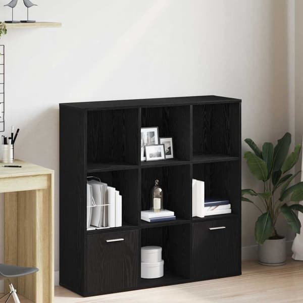 vidaXL bogskab 98x29x97,5 cm konstrueret træ sort egetræsfarve