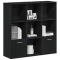 Miniatyrbilde 5 av 11: vidaXL Bokhylle svart eik 98x29x97,5 cm konstruert tre