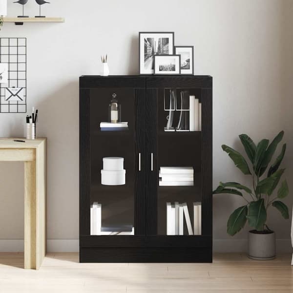 vidaXL Bokhylla svart ek 82,5x30,5x115 cm konstruerat trä