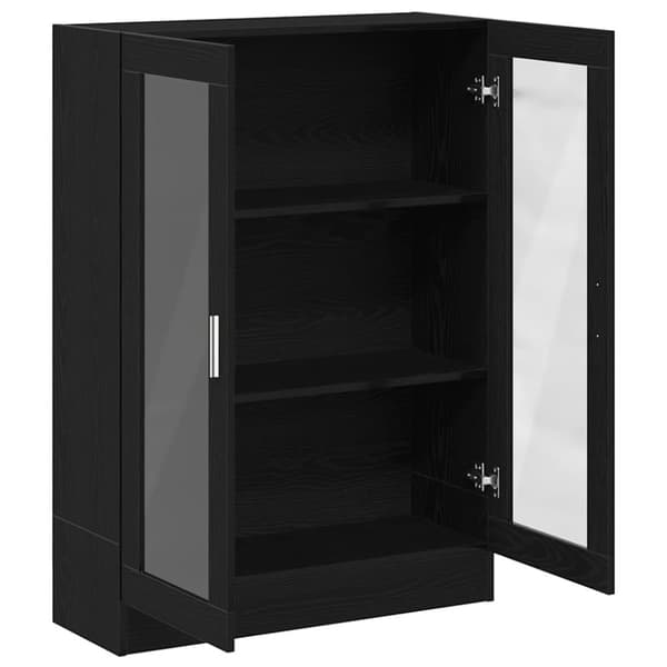 vidaXL Bokhylla svart ek 82,5x30,5x115 cm konstruerat trä