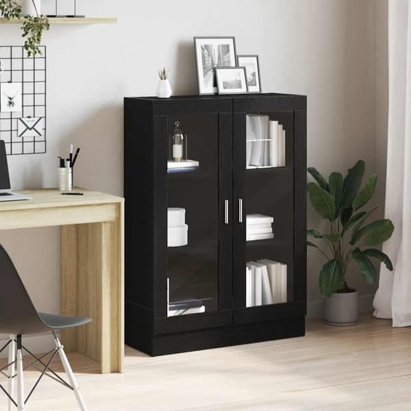 vidaXL Bokhylla svart ek 82,5x30,5x115 cm konstruerat trä