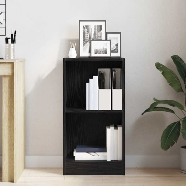 vidaXL bogreol 40x24x76 cm konstrueret træ sort egetræsfarve