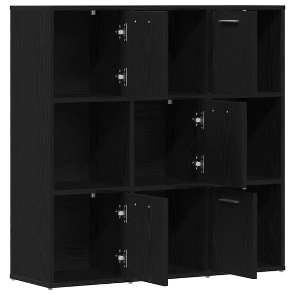 vidaXL bogreol 90x28x90 cm konstrueret træ sort egetræsfarve