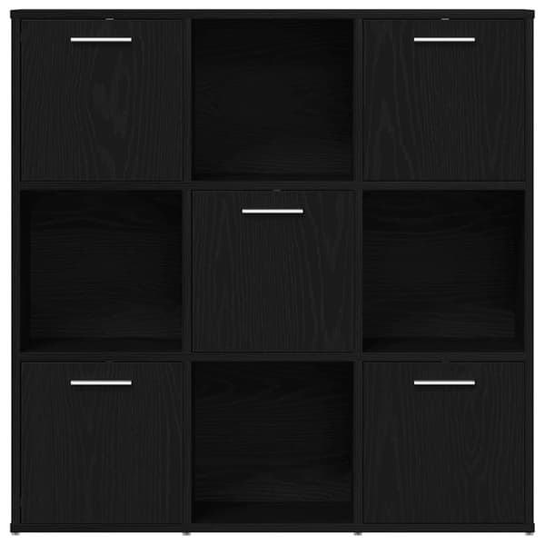 vidaXL bogreol 90x28x90 cm konstrueret træ sort egetræsfarve