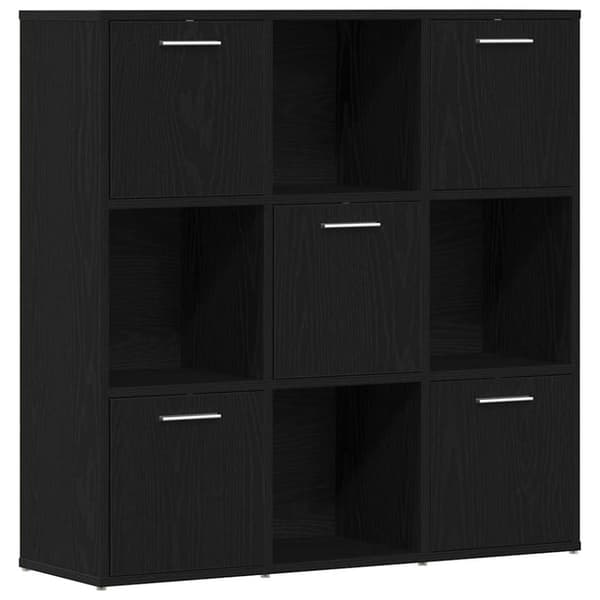 vidaXL Bokhylle svart eik 90x28x90 cm konstruert tre