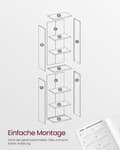 Miniatyrbillede 6 af 6: Reol, VASAGLE, 40 x 24 x 178,5 cm, Hvid.