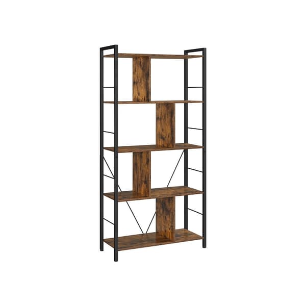 Bogreol, VASAGLE, 74x30x150 cm, Vintage brun-sort.