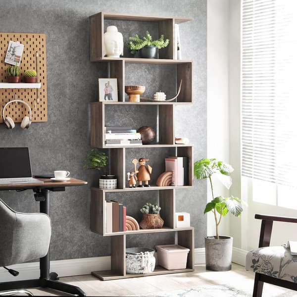 Reol, VASAGLE Bogreol, 24x70x190,5 cm, Greige.