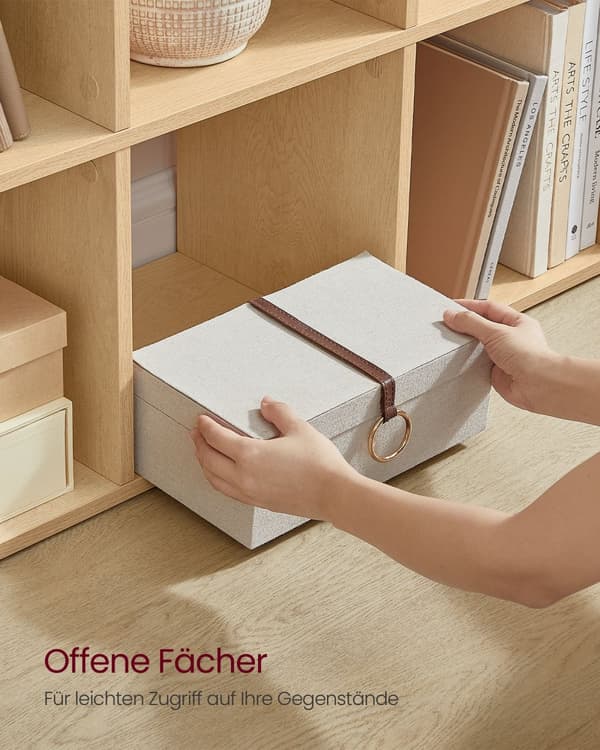 Reol, VASAGLE, 29 x 129,5 x 129,5 cm, Eg Beige.